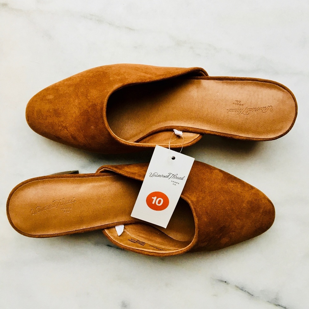 NWT | UNIVERSAL THREAD | Faux Suede Heeled Mules
